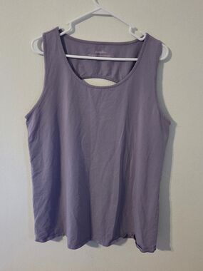 J Jill Pure Jill Fit Pima Stretch Open Back Tank Top Size L Sleeveless Lavender